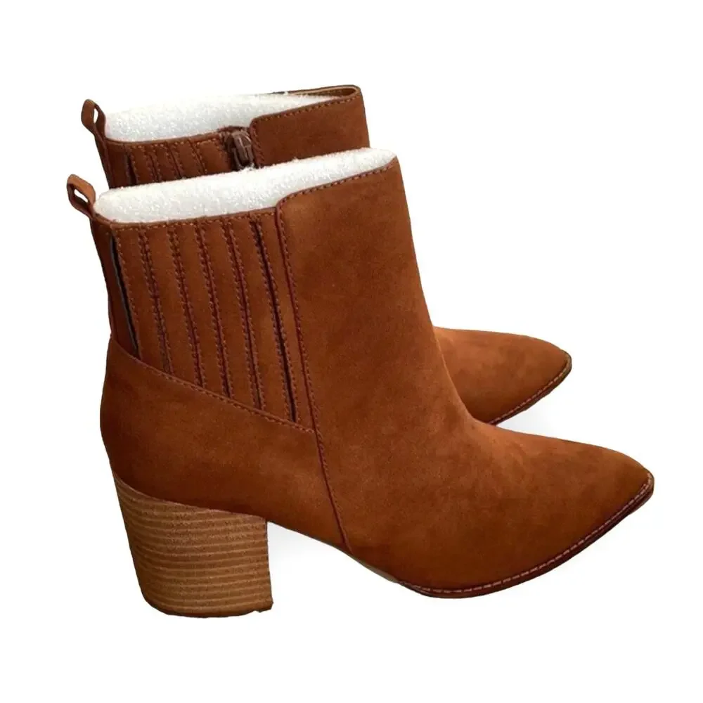 Steve Madden NEW Joa Vegan Suede Leather Ankle Boots Western - Size 9.5